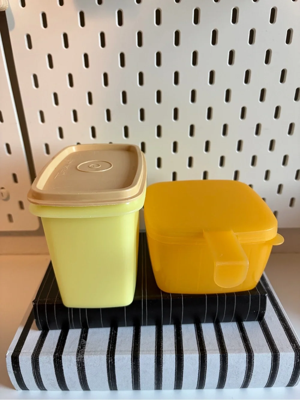 Vintage Tupperware Yellow & Mustard Plastic Food Containers